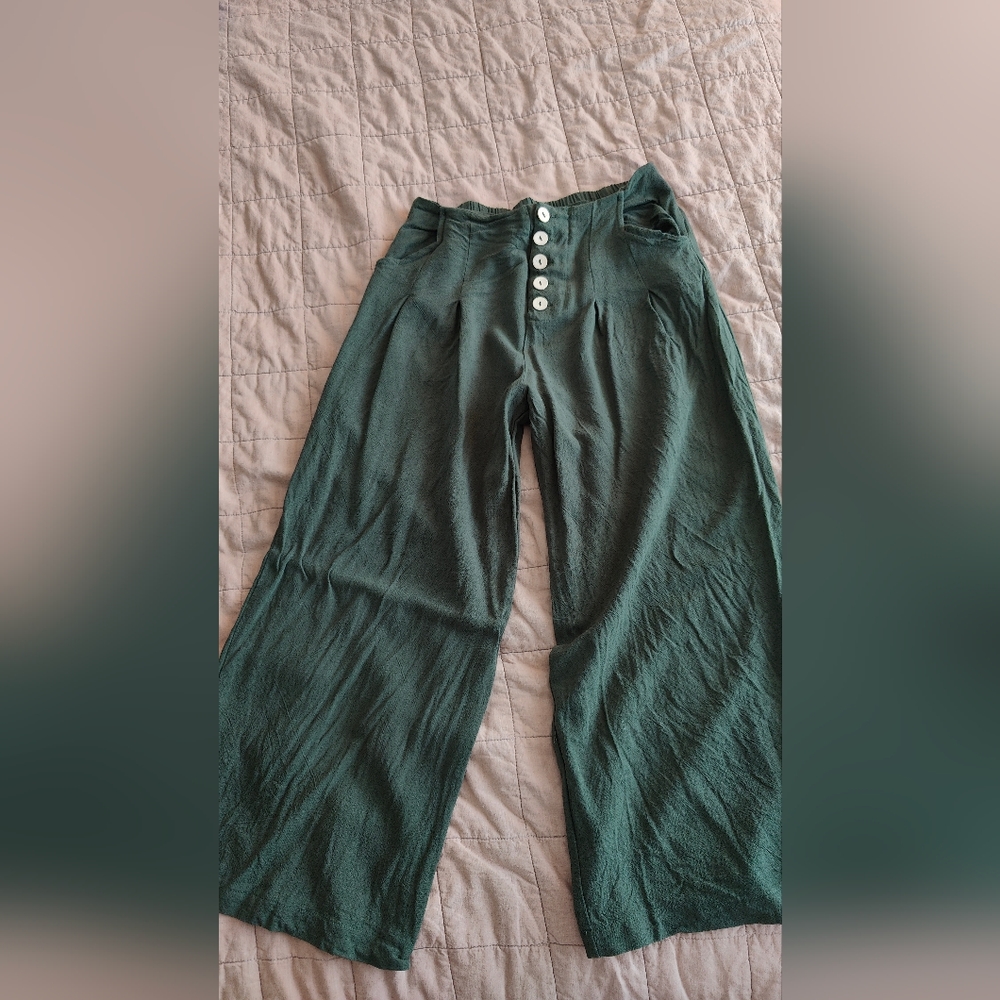 Francesca Linen green pants